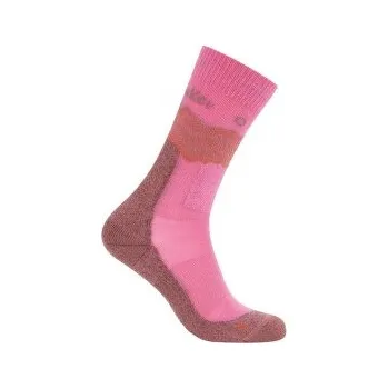 Dámské ponožky Icebreaker Merino Hike+ Medium Crew Across the Peaks POP/CAROB/DUSTY CLAY růžová S