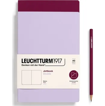 Blok Lilac & Port Red, Jottbook Double, Flexcover, Medium (A5), 80 g/m? paper, 59 p., plain