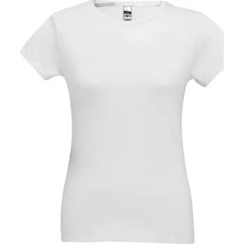 Dámské tričko THC SOFIA WH. Dámské bavlněné tričko s páskem. Bílá barva - Bílá / L