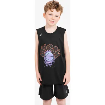 KIPSTA Dětský basketbalový dres bez rukávů TS 500 Fast 10 LET ČERNÁ