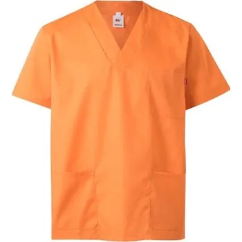 Pánská móda VL ILLAPA. Keprová tunika (190 g/m²) s krátkými rukávy z polyesteru (65 %) a bavlny (35 %) - Lososová / 4XL