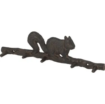 Věšák Věšák nástěnný Veverka na větvi, hnědá, 36x11x4cm|Esschert Design