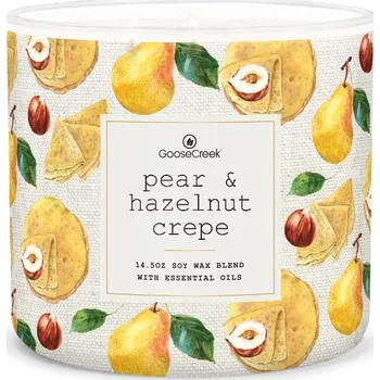 Svíčka Svíčka 0,41 KG PEAR & HAZELNUT CREPE, aromatická v dóze, 3 knoty|Goose Creek