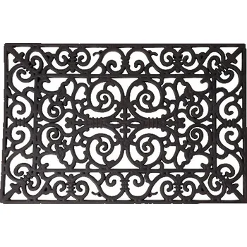 Rohožka Gumová Rohožka BEST FOR BOOTS obdelníková s ornamenty, černá, 60 x 40 cm|Esschert Design