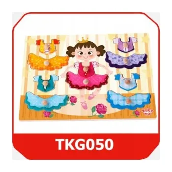 Dřevěná hračka DŘEVĚNÁ SKLÁDAČKA S DÍVKOU TŘÍDIČ PUZZLE