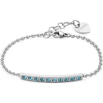 Náramek S'Agapõ Třpytivý ocelový náramek se světle modrými krystaly Dazzly SDZ15 + 2 měsíce na vrácení zboží