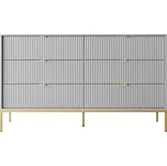 Komoda Nova 154 cm se zásuvkami šedá/zlatá