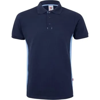 Pánská košile VL SUPAY. Dvoubarevná piké polokošile (180 g/m²), krátký rukáv, z bavlny (60 %) a polyesteru (40 %) - Modrá / Světle Modrá / XL