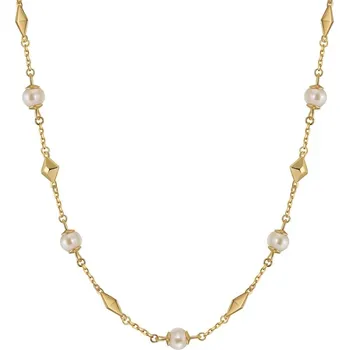 Řetízek Majya Stříbrný řetízek s perlami TAMARA pozlacený Ag/; ≤8,25 g 11649