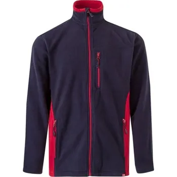 VL GERAS. Dvoubarevná fleecová bunda (220 g/m²) z polyesteru (100 %) - Modrá / Červená / 3XL