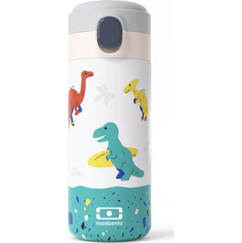 Láhev Monbento Pop dětská termoláhev na pití 360 ml, blue dino, 36334120