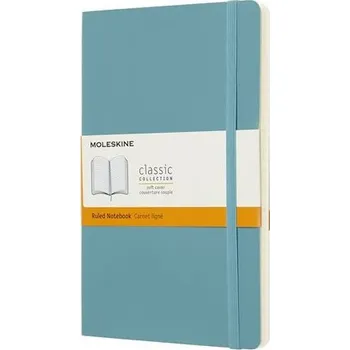 Zápisník Moleskine - měkké desky, L, linkovaný - tyrkysový