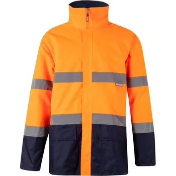 VL THEMIS. Dvoubarevná parka (190 g/m²), z polyesteru (100 %), s PU zátěrem - Modrá / Oranžová / 3XL