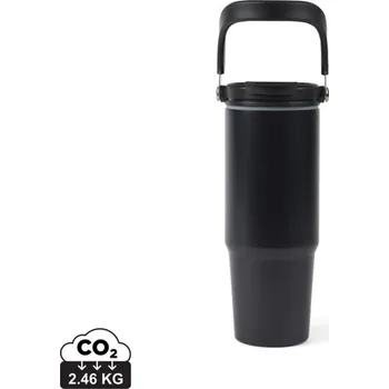 Termohrnek Termolahev VINGA Eos z RCS recykl. nerezové oceli 880ml - Černá / Černá