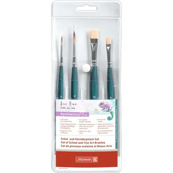 Umělecký štětec BRUNNEN Štětce kulaté a ploché sada (4ks) syntetické