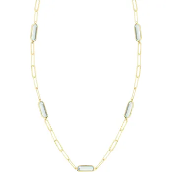 Náhrdelník Zlatý náhrdelník s topazy - paper clip - AP541-1152