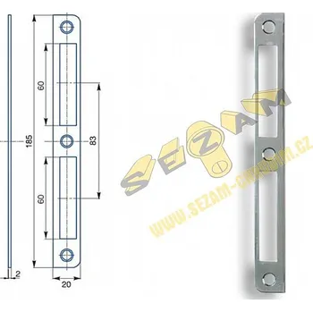 zadlabací zámek Protiplech K191 žlutý ZN univerzál Rovný