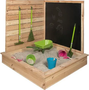 Pískoviště Pískoviště rohové s tabulí 100% FSC, 115x115x115cm, 23kg|Esschert Design