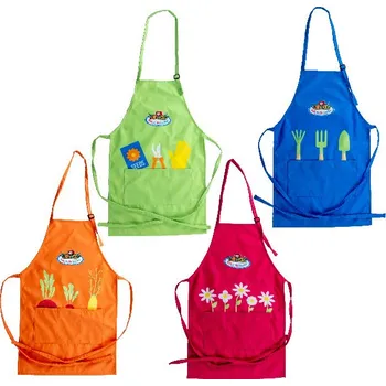 Kuchyňská zástěra Zástěra dětská GARDEN s obrázky, zelená/modrá/oranžová/růžová (č.1 - č.4)|výběr z variant|Esschert Design - zelená