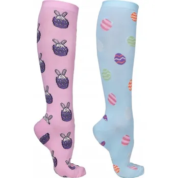 Ponožky QHP Easter 2 páry, velikonoční zajíčci, růžová/modrá, 39-42