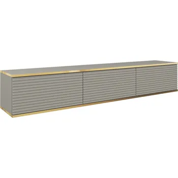 Závěsný televizní stolek Oro MDF 175 cm šedý/zlatý