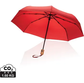 21" bambus auto-open/close deštník Impact ze 190T RPET AWARE - Červená