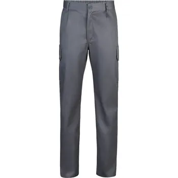 Dámské kalhoty VL MABON. Keprové kalhoty s více kapsami (200 g/m²), z bavlny (35 %) a polyesteru (65 %) - Šedá / 44