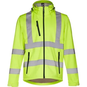 THC ZAGREB WORK. Vysoce viditelná softshellová bunda (unisex) - Fluorescenční Žlutá / XXL