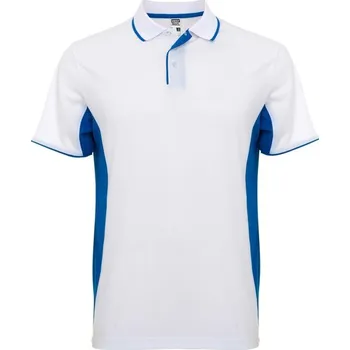 Pánská košile Montmelo unisex sportovní polokošile s krátkým rukávem - Bílá / Kralovská modrá / 2XL