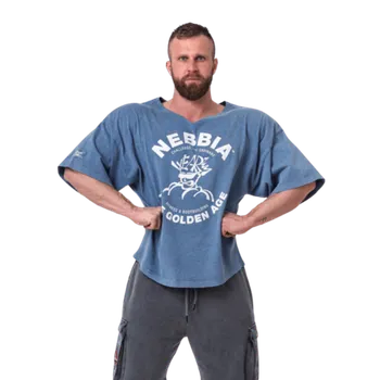 Oblečení a móda Nebbia Washed bavlnený rag top GOLDEN AGE 788 modrý - XXL