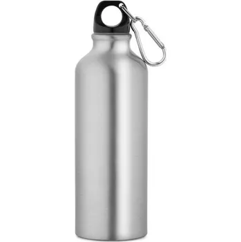 RE-LANDSCAPE M. Láhev z recyklovaného hliníku (100% rAL) s karabinou 530 ml - Saténově Stříbrná