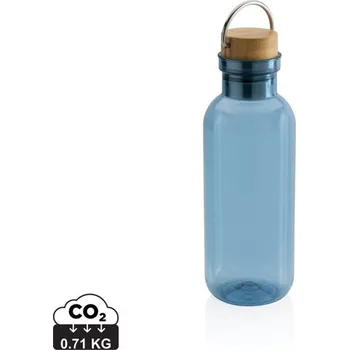 Láhev Lahev na vodu z RCS RPET s bambusovým uzávěrem a madlem - Modrá