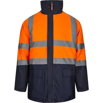 VL JUNO. Dvoubarevná parka 4v1 (180g/m²), z polyesteru (100%) s PU zátěrem - Modrá / Oranžová / 3XL