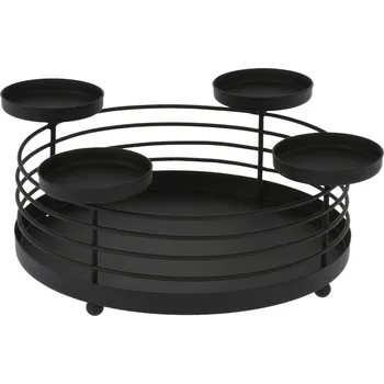 Svícen svícen na 4 svíčky kul.pr.32x11cm kov.drátěný ČER