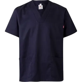 Pánské tričko VL ILLAPA. Keprová tunika (190 g/m²) s krátkými rukávy z polyesteru (65 %) a bavlny (35 %) - Modrá / S