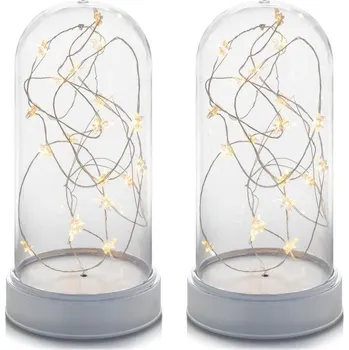 Vánoční světelná dekorace Sada vánočních svítících kopulí 20 LED, teple bílá, 2 ks