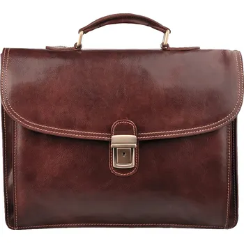 Pánská aktovka Pánská kožená aktovka 1050-2 hnědá, IL GIGLIO