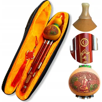 Obraz HULUSI dřevěná čínská etnická flétna tradiční nástroj tónina C pouzdro