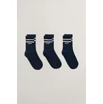 PONOŽKY GANT LOGO RIB SOCKS 3-PACK EVENING BLUE