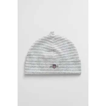 Kšiltovka ČEPICE GANT STRIPED SHIELD BEANIE LIGHT GREY MELANGE