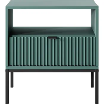 Noční stolek Noční stolek Nova 54 cm zelený/černé úchytky a černý rám