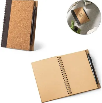 VICENTE. Zápisník B6 z korku a recyklovaného polyesteru (100% rPET) s kuličkovým perem