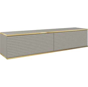 Televizní stolek Závěsný televizní stolek Oro MDF 135 cm šedý/zlatý