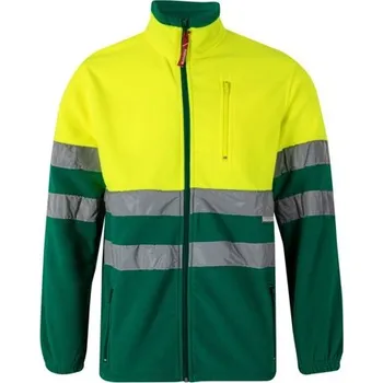 VL EROS LARGE. Dvoubarevná fleecová bunda (280 g/m²), z polyesteru (100 %) - Zelená / Žlutá / 5XL
