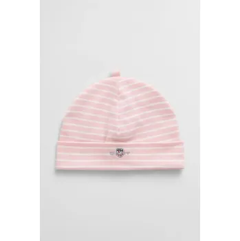 Kšiltovka ČEPICE GANT STRIPED SHIELD BEANIE BLUSHING PINK