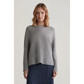 Dámský svetr SVETR GANT CASHMERE C-NECK GREY MELANGE