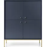 Komoda Mono II 104 cm modrá/zlatá