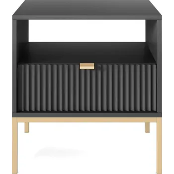 Noční stolek Noční stolek Nova 54 cm černý/zlatý