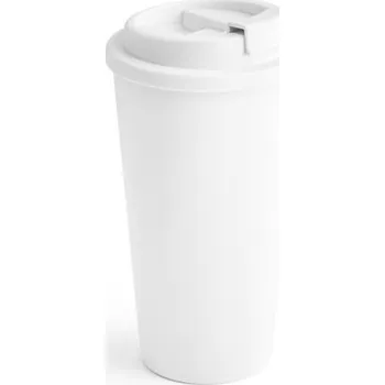 Termohrnek CUPPARI. Cestovní hrnek ze 100% PP - Bílá