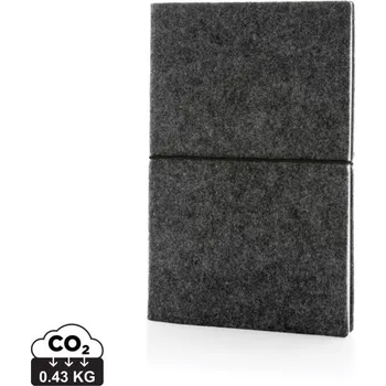 Zápisník Zápisník A5 s měkkou vazbou z GRS recyklované plsti - Černá